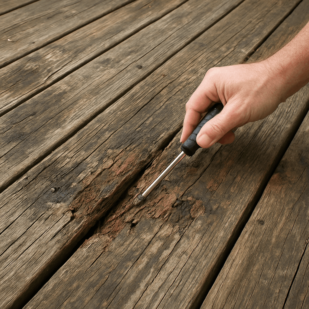 Signs of deck damage in Buffalo MN - soft boards, loose railings, structural wear
