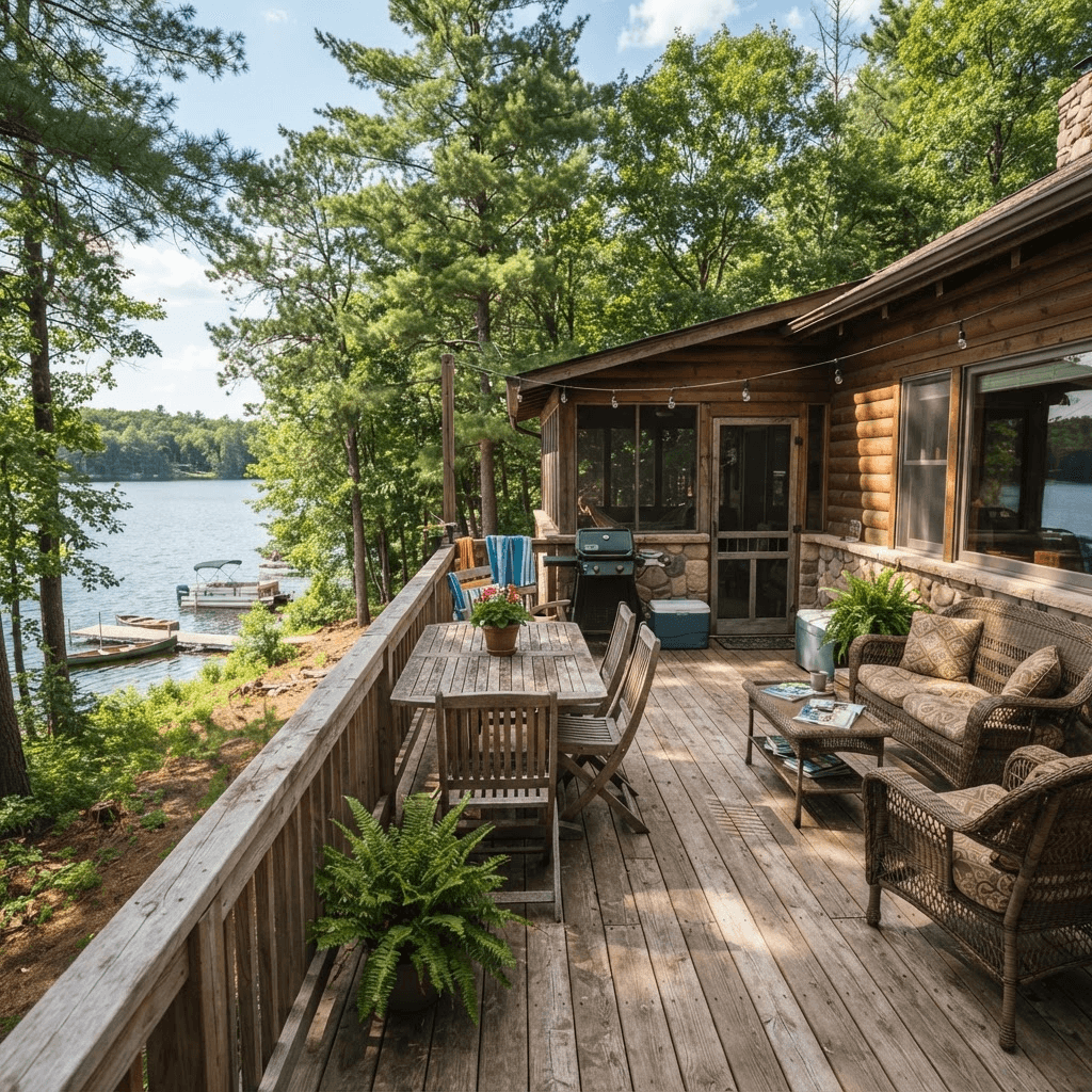 Custom deck built for a Lake Sylvia area home by Finesse Carpentry