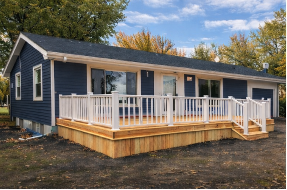 Multi-section custom deck installation